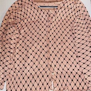 Chic Pink and Black Patterned Cardigan